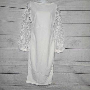 Women's Contrast Bishop Mesh Boodycon Dress Small